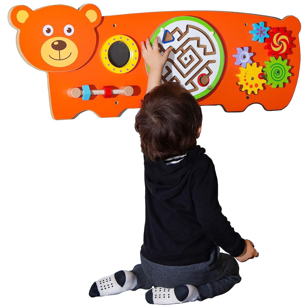 Miniatura Painel Interativo com Atividades Divertidas Sensoriais para Crianças de 3 Anos ou Mais, D DAKIN, Urso 110v