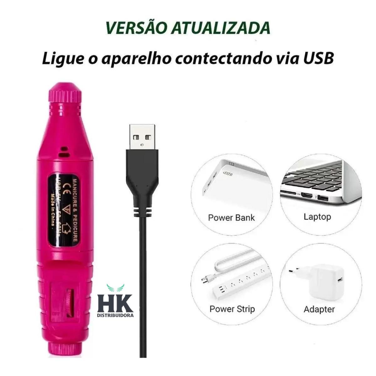 Lixa Elétrica Unhas Aparelho Lixador De Unha E Tira Cutícula