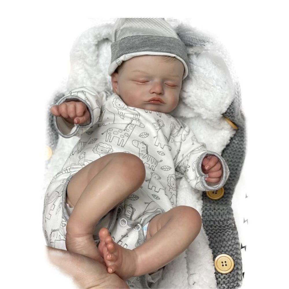 Miniatura Bebe Reborn Rosalie Dormindo 45 Cm