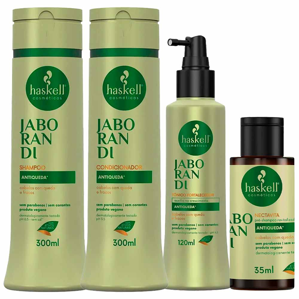 Miniatura Haskell Jaborandi Kit – Shampoo + Condicionador + Tônico + Pré Shampoo Kit
