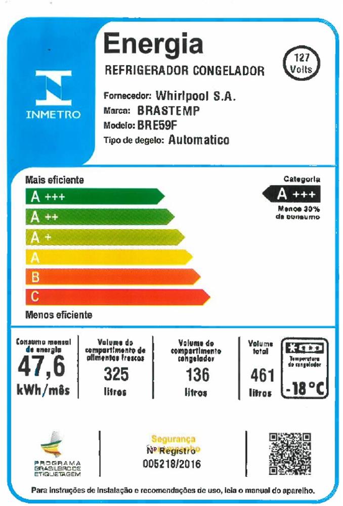 Geladeira Brastemp Frost Free Inverse A+++ 461 litros cor Black Inox com tecnologia Inverter e Freeze Control Advanced - BRE59FE 110V