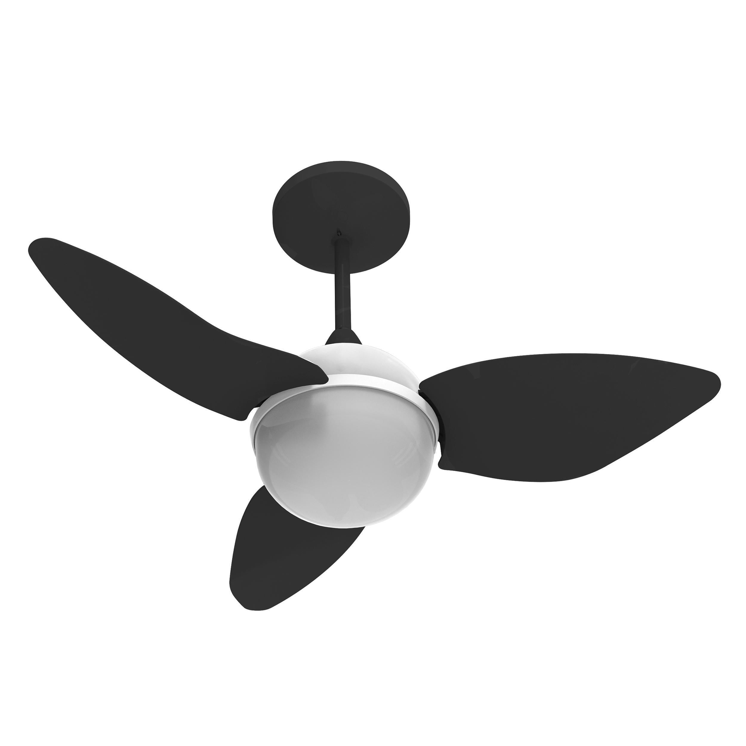 Miniatura Ventilador Teto Aliseu Smart Preto Controle Remoto E Parede