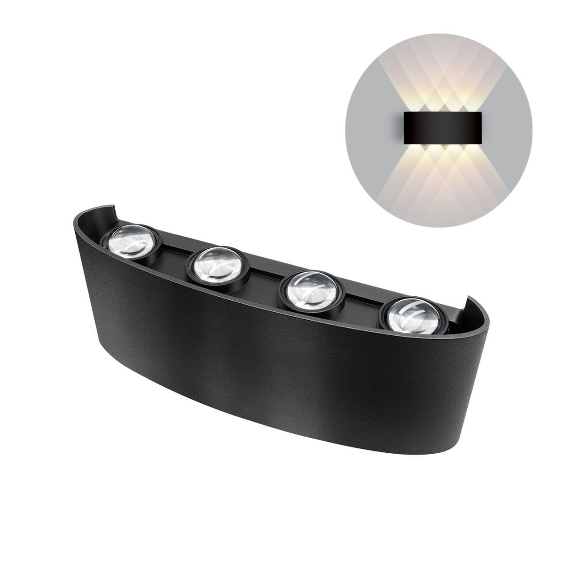 Miniatura Arandela Lentille Trois LED 8W Bivolt - Preto/ Branco - IP65