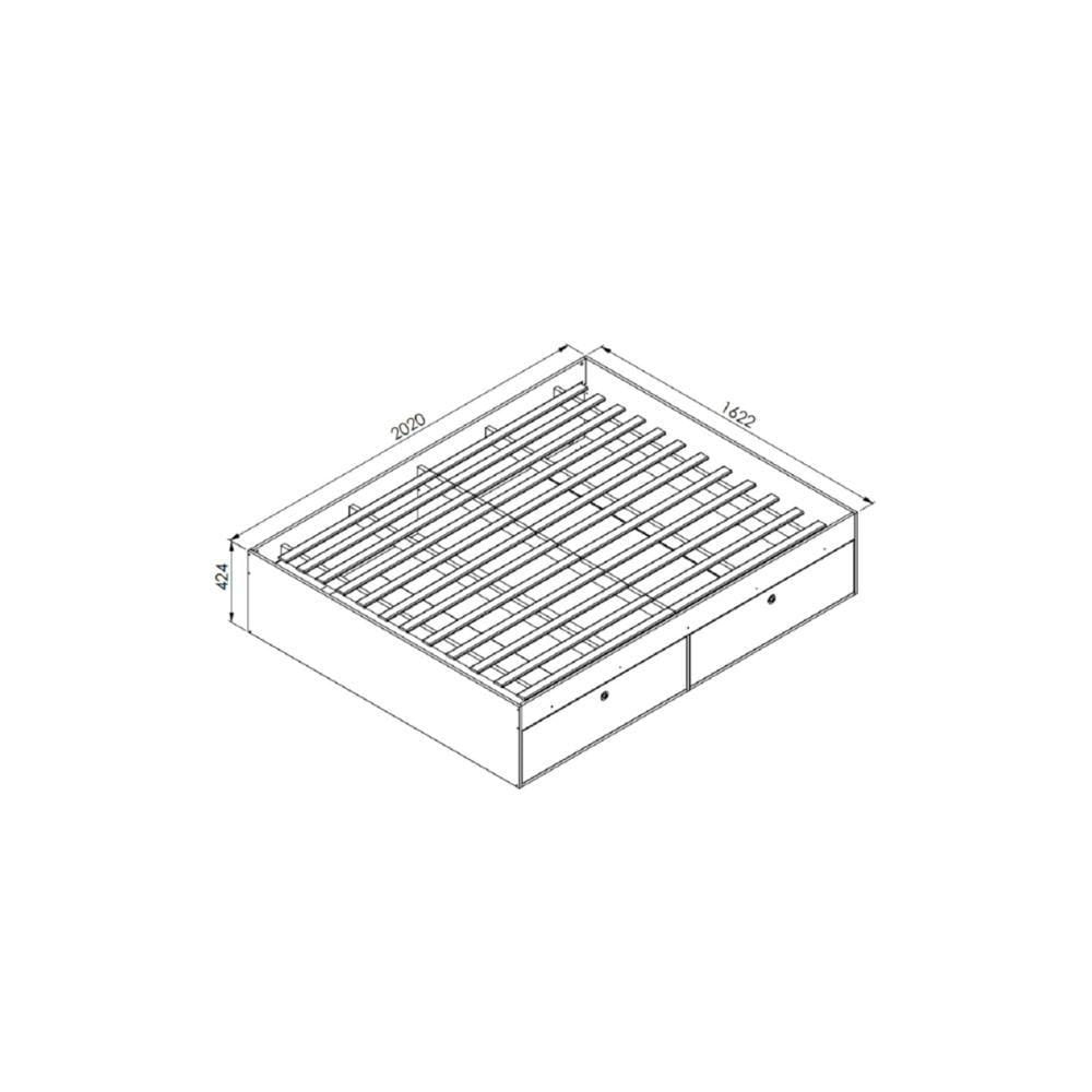 Miniatura Quarto Casal Com Cama Queen, Guarda Roupas E Mesas De Cabeceira 160 Tókio Branco