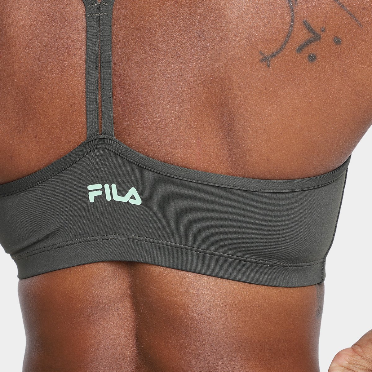 Miniatura Top Fila Life Feminino Verde+Bege - G