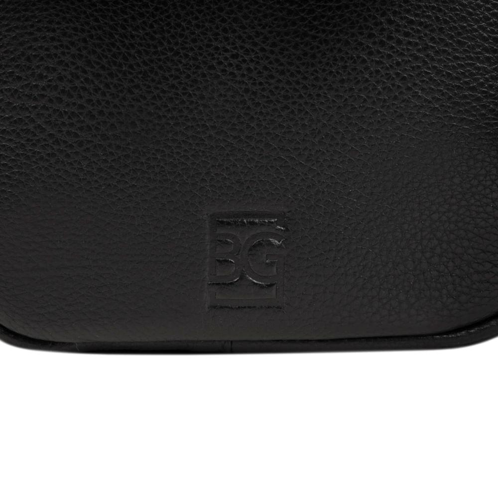 Shoulder Bag Masculina de Couro Leme Preta Preto
