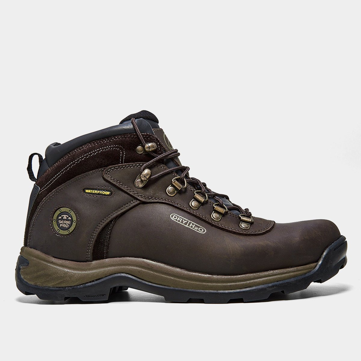 Miniatura Bota Couro Bull Terrier Freemont Prova D'Água Masculina Marrom Escuro - 38