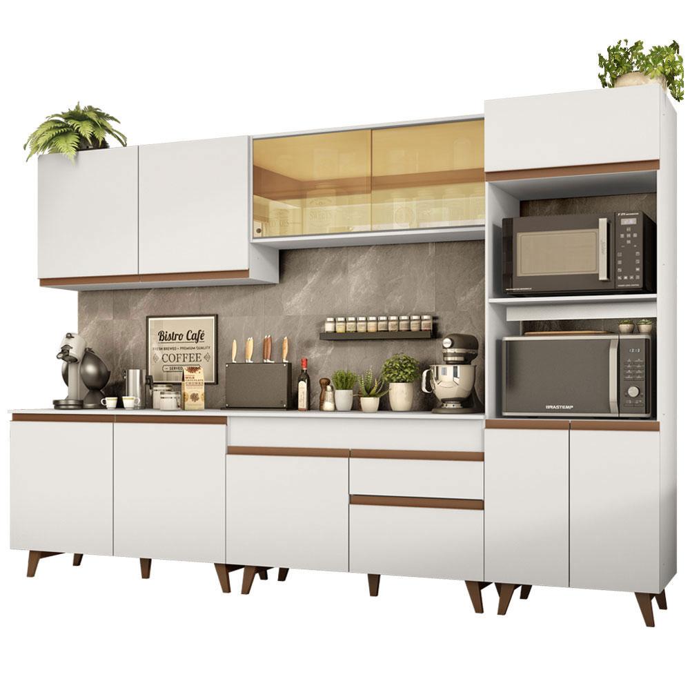Miniatura Cozinha Completa Madesa Reims 310001 com Armário e Balcão - Branco Branco
