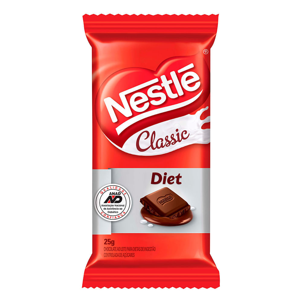 Miniatura Chocolate Nestlé Classic Diet com 25g