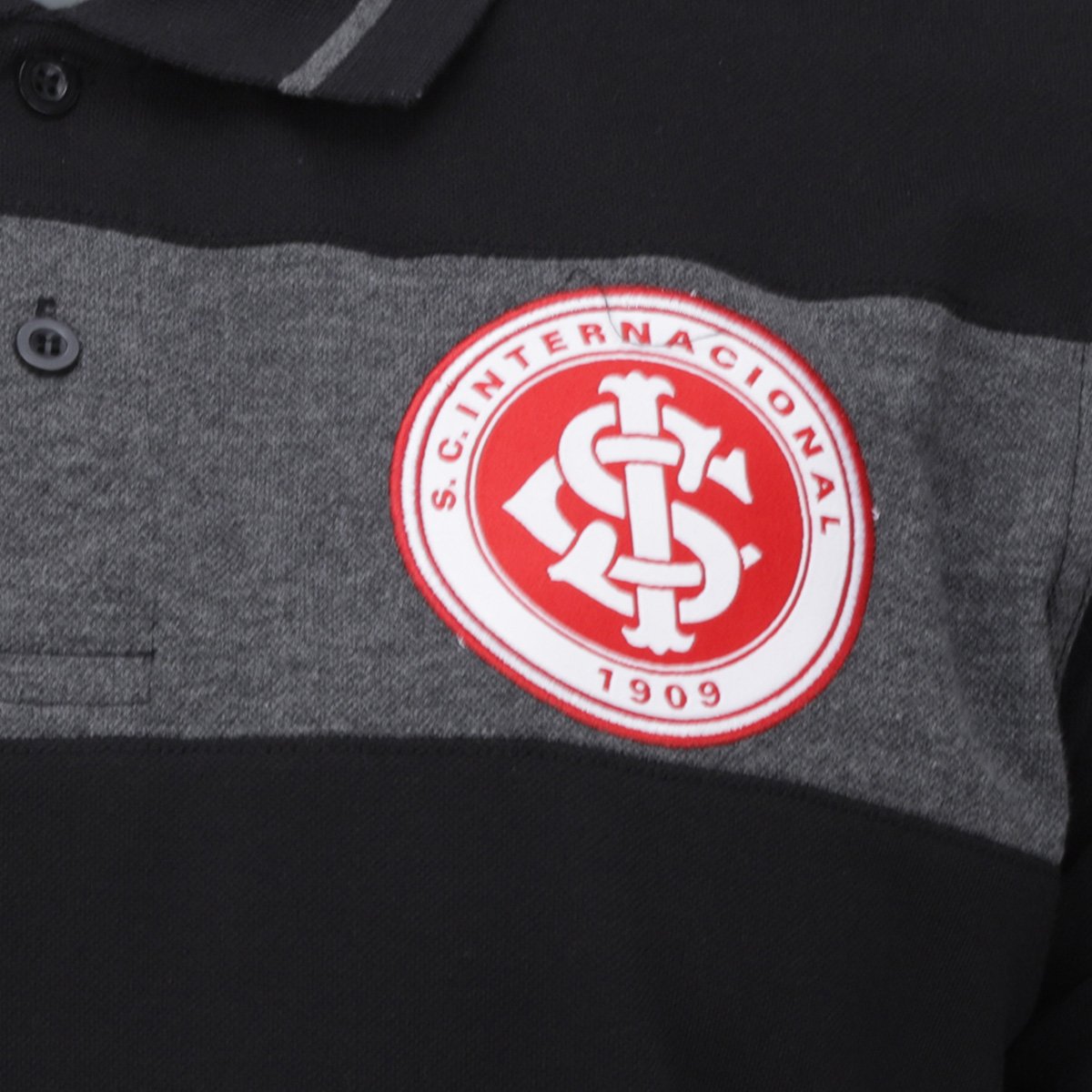 Miniatura Camisa Polo Internacional Escudo Masculina Preto+Chumbo - EGG