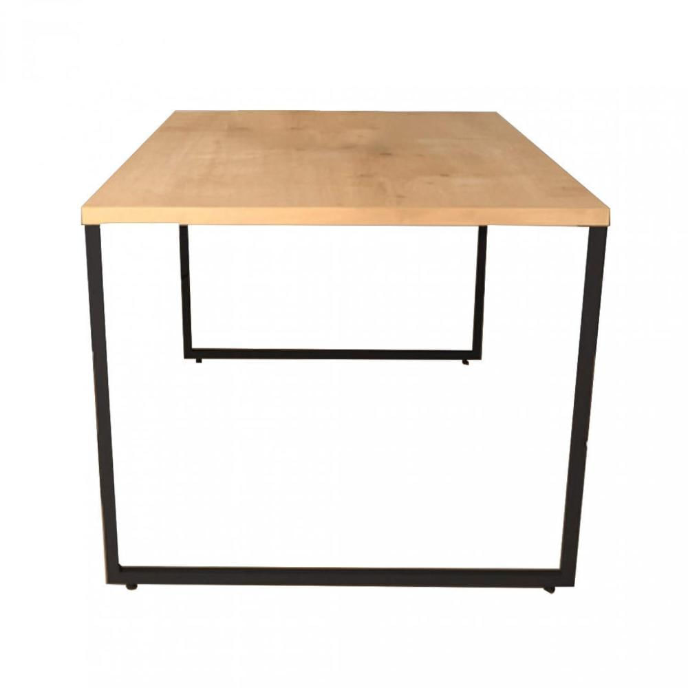 Mesa de Jantar Industrial 6 Lugares Porto Espresso Móveis Natura/Preto Mesa de Jantar Tampo em BP de 30mm Porto Espresso Móveis Natura/Preto