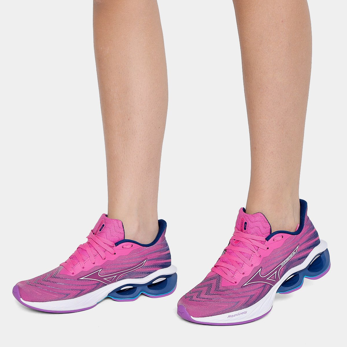 Miniatura Tênis Mizuno W. Creation 25 Feminino Rosa+Marinho - 34