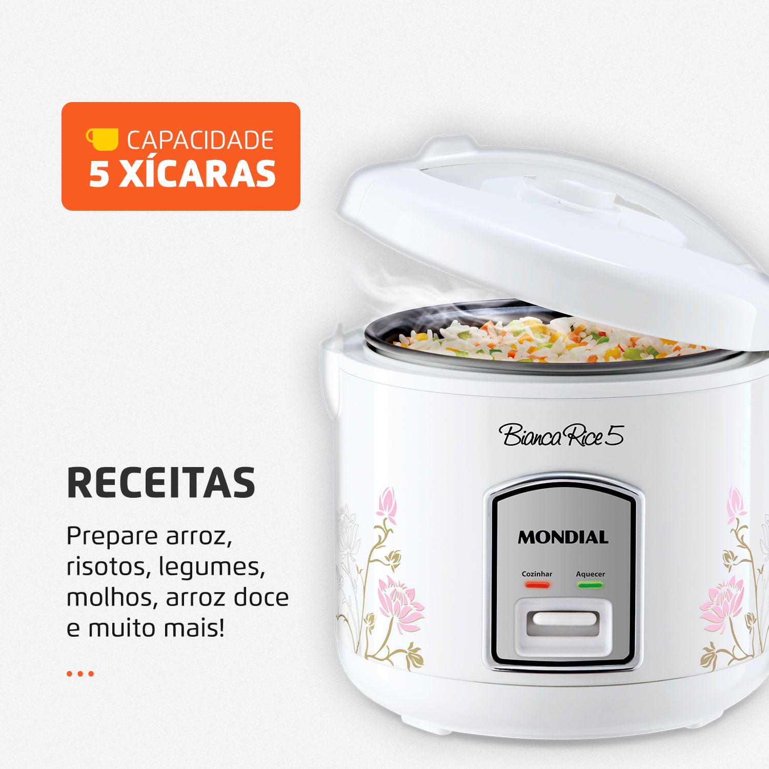 Miniatura Panela Elétrica Mondial NPE-05-5X PANELA ELÉTRICA-127V-BRANCO
