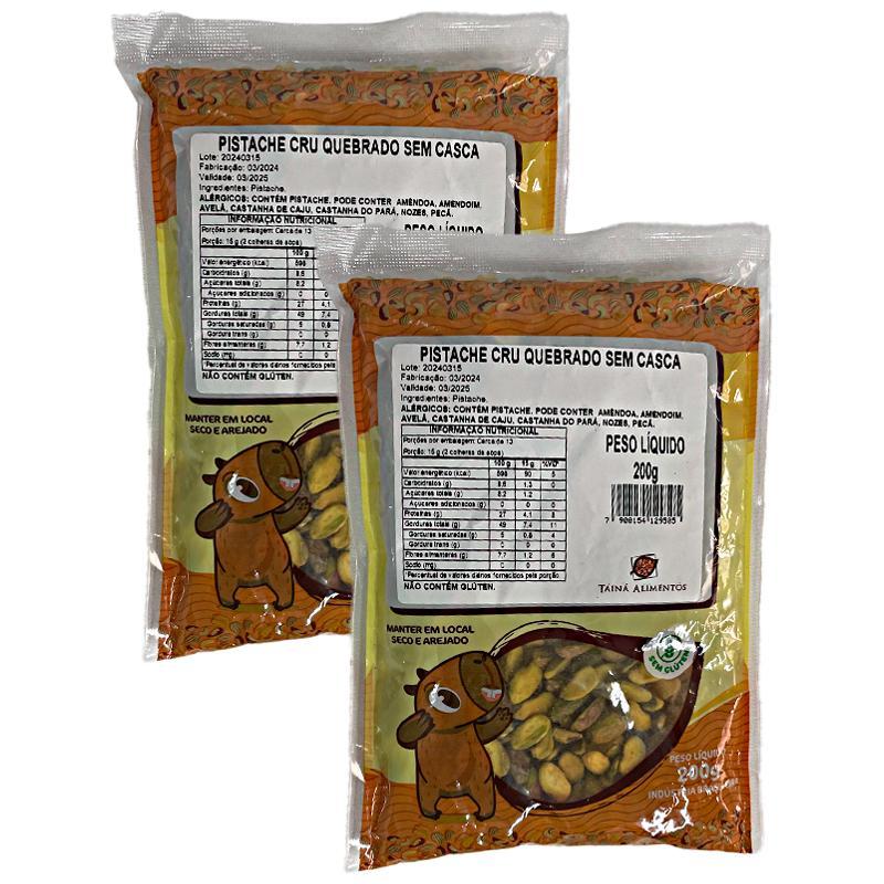 Miniatura Kit 2X: Pistache Cru Quebrado Sem Casca Tainá Alimentos 200G