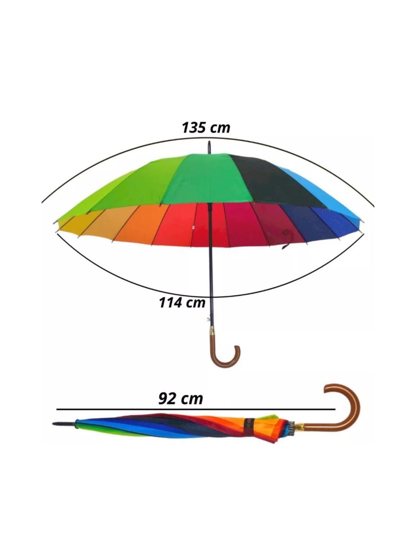 Miniatura 6 Guardas Chuva Arco Iris 16 Varetas Automático Reforçado