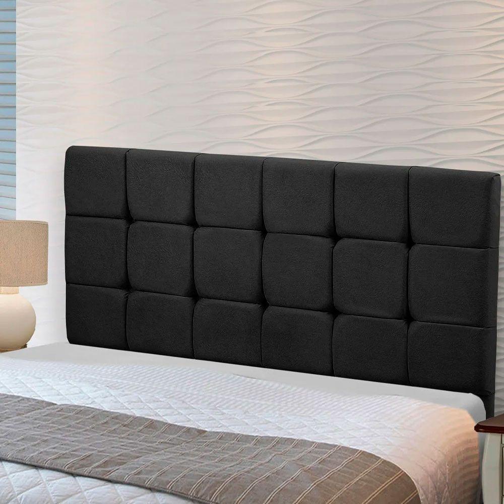 Miniatura Cabeceira Cama Box Queen 1,60 Estofada Julia Veludo Preto Star Confort Preto