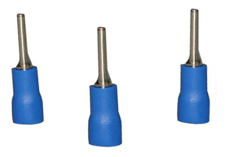 Miniatura Terminal Pino Agulha Pre Isolado 1,5Mm A 2,5Mm Azul 100Un