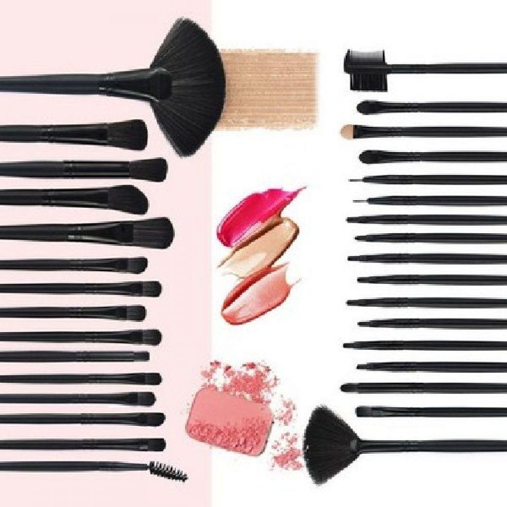 Kit Pinceis Maquiagem Profissional 32 Peças Com Estojo