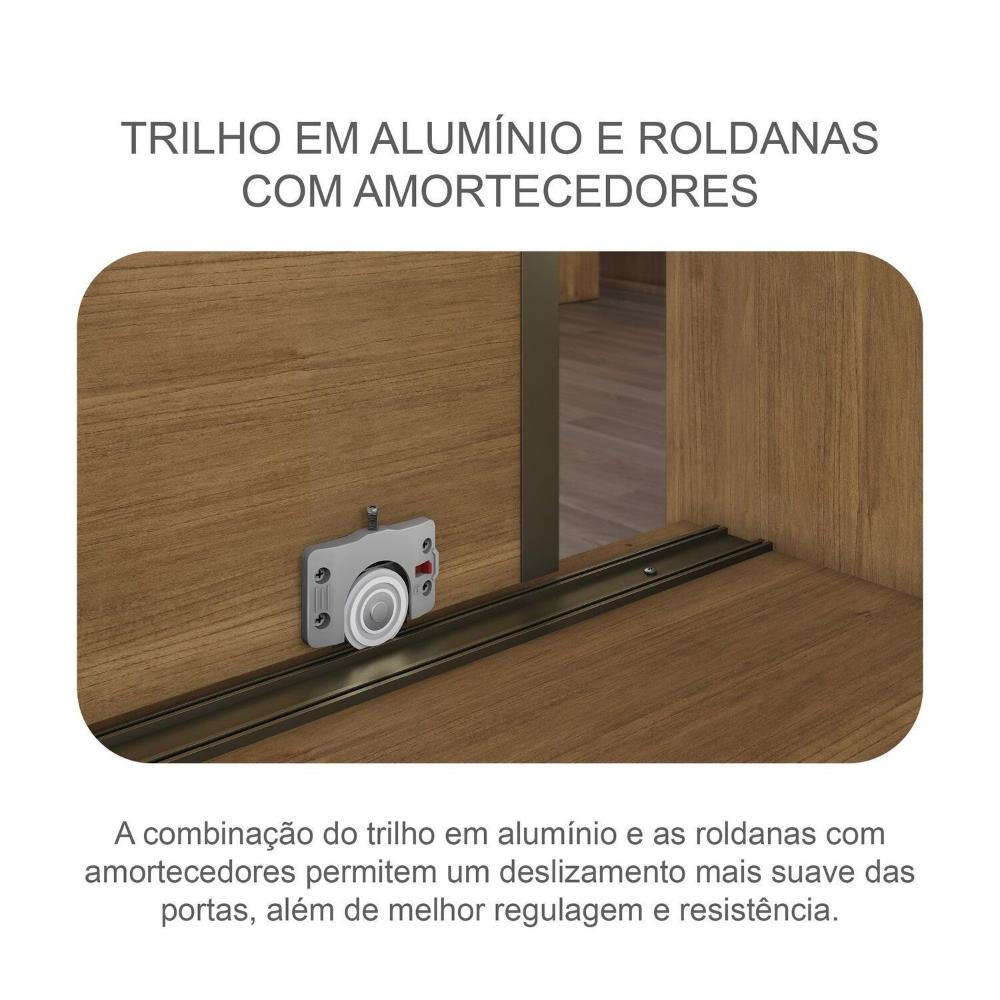 Móveis para Quarto Guarda-roupa Casal Mdf Blumenau Cumaru/Fendi