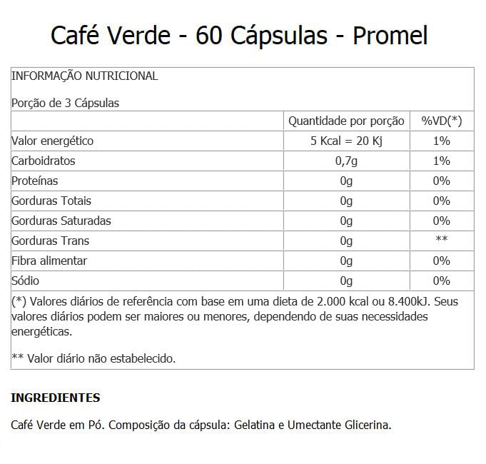 Miniatura Café Verde 60 Cápsulas - Emagreça e Tenha Mais Energia