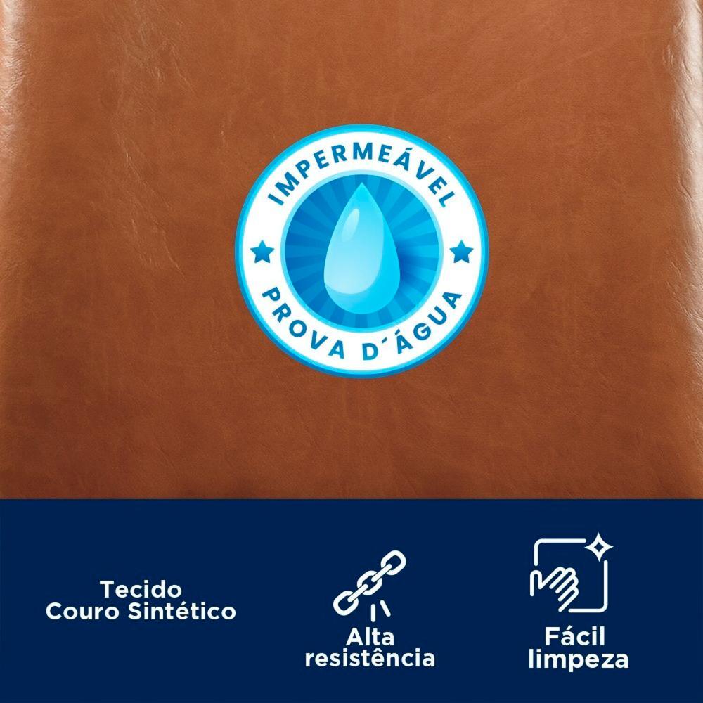 Miniatura Kit 2 Cadeiras Sala de Jantar Couro Sintético Design aço Carbono Lavinia Marrom/Champanhe