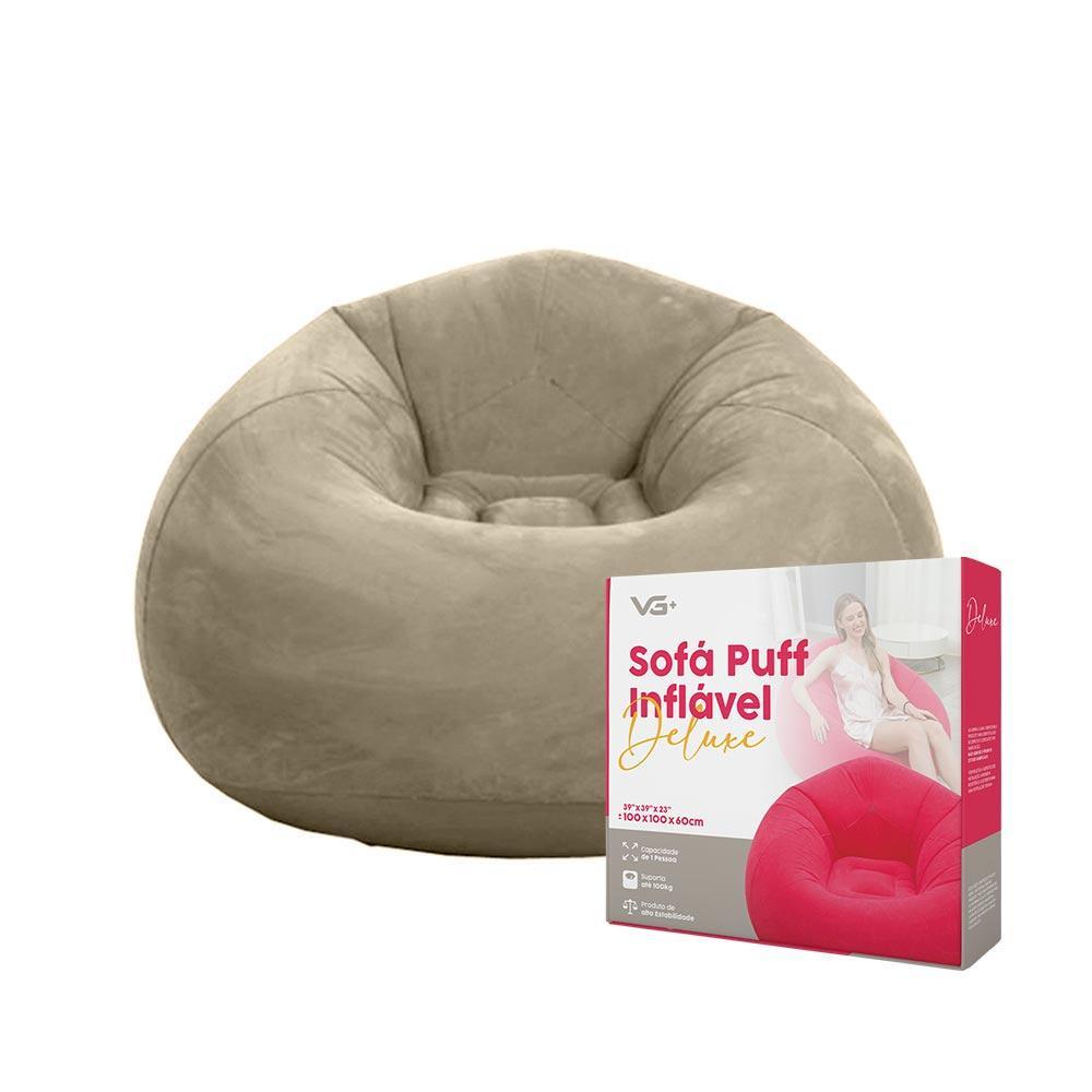 Miniatura Sofá Poltrona Puff Inflável Deluxe Aveludado Vg+ Marrom
