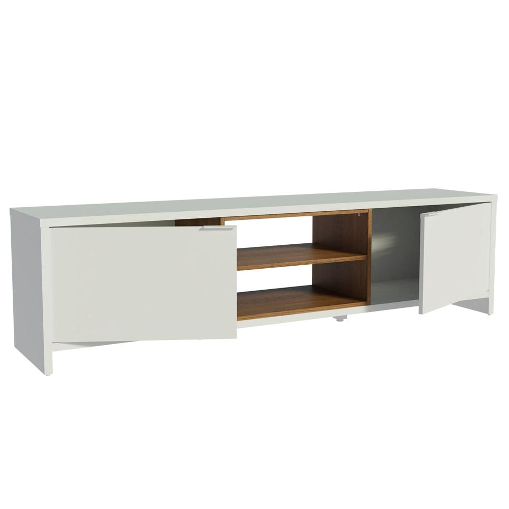 Rack para TV até 75 Polegadas 180 cm 2 Portas Branco/Rustic Metz Madesa Branco