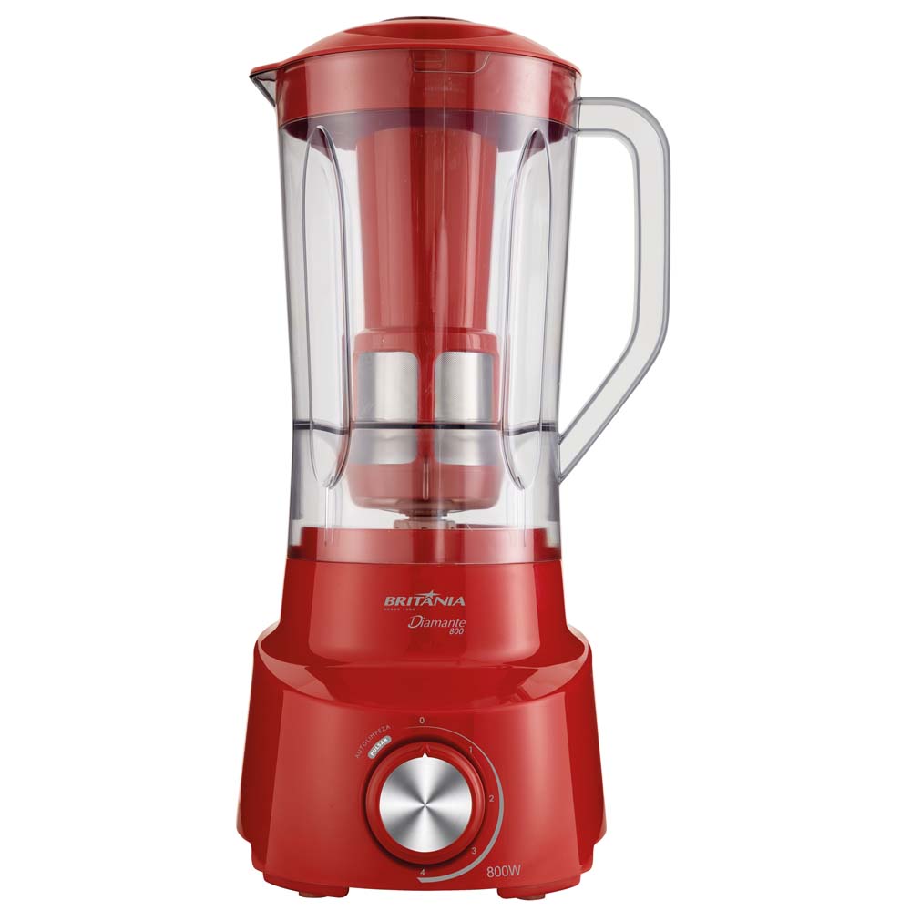 Miniatura Liquidificador Britania Diamante 800 4V 900W Vermelho - 220V