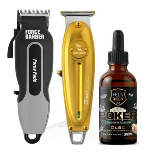 Miniatura Kit Mq Linha Force Fade+Maquina De Acabamento Series Gold