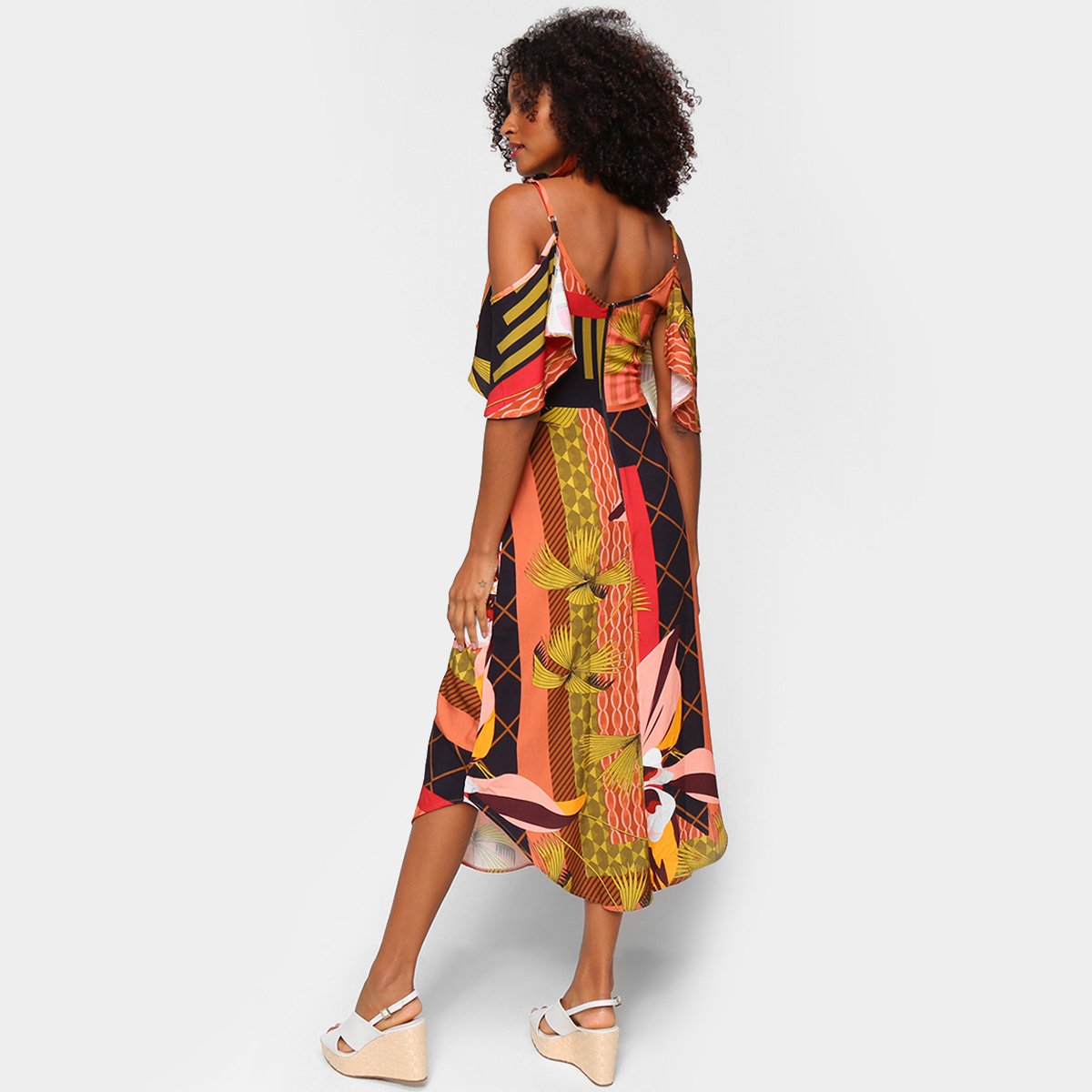 Miniatura Vestido Mercatto Evasê Midi Chinfrado Preto - EP