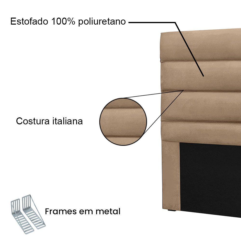 Miniatura Cabeceira Queen 1,60m Las Palmas Suede - Pallazio Cor Bege