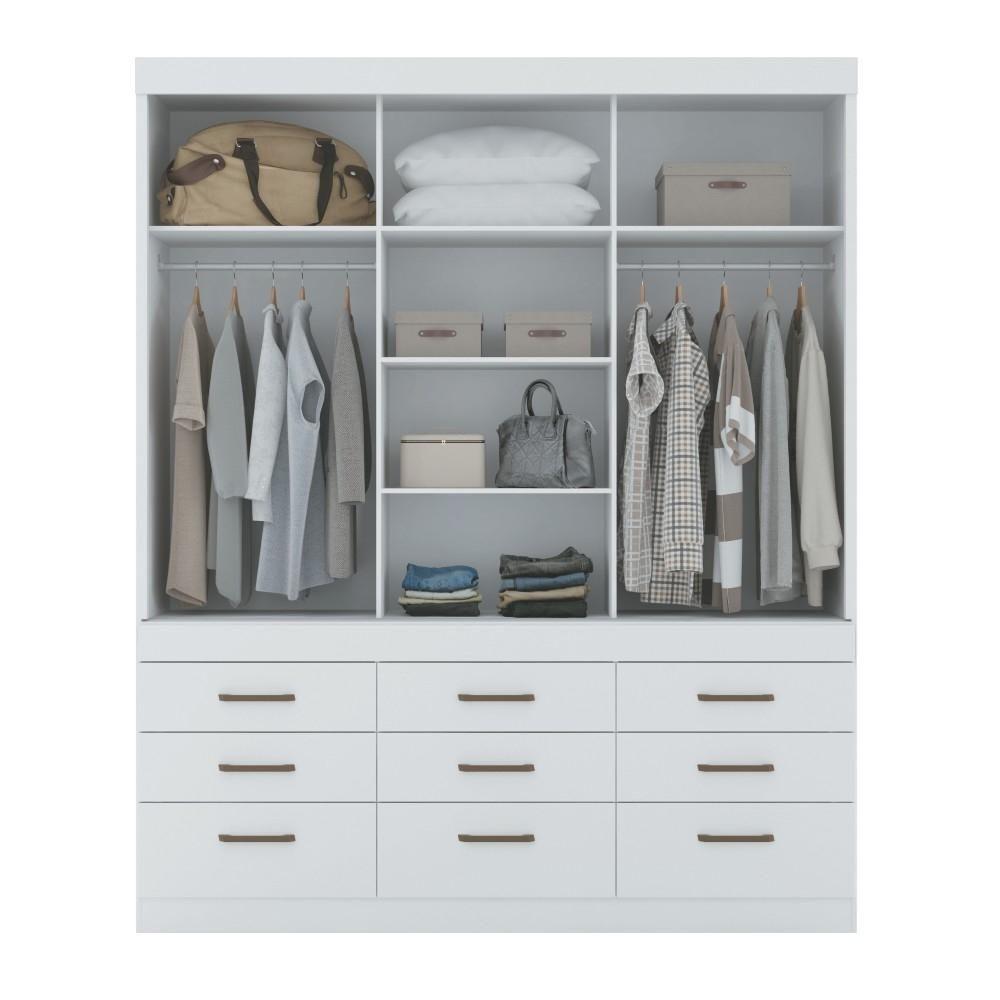 Conjunto Guarda Roupa 3 Portas E Cômoda Chef Branco