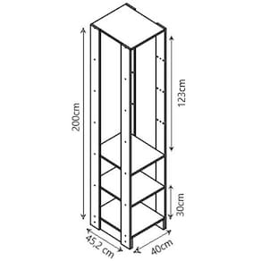 Miniatura Armário Closet Nova Mobile Slim Yes com 3 Prateleiras e Cabideiro Branco