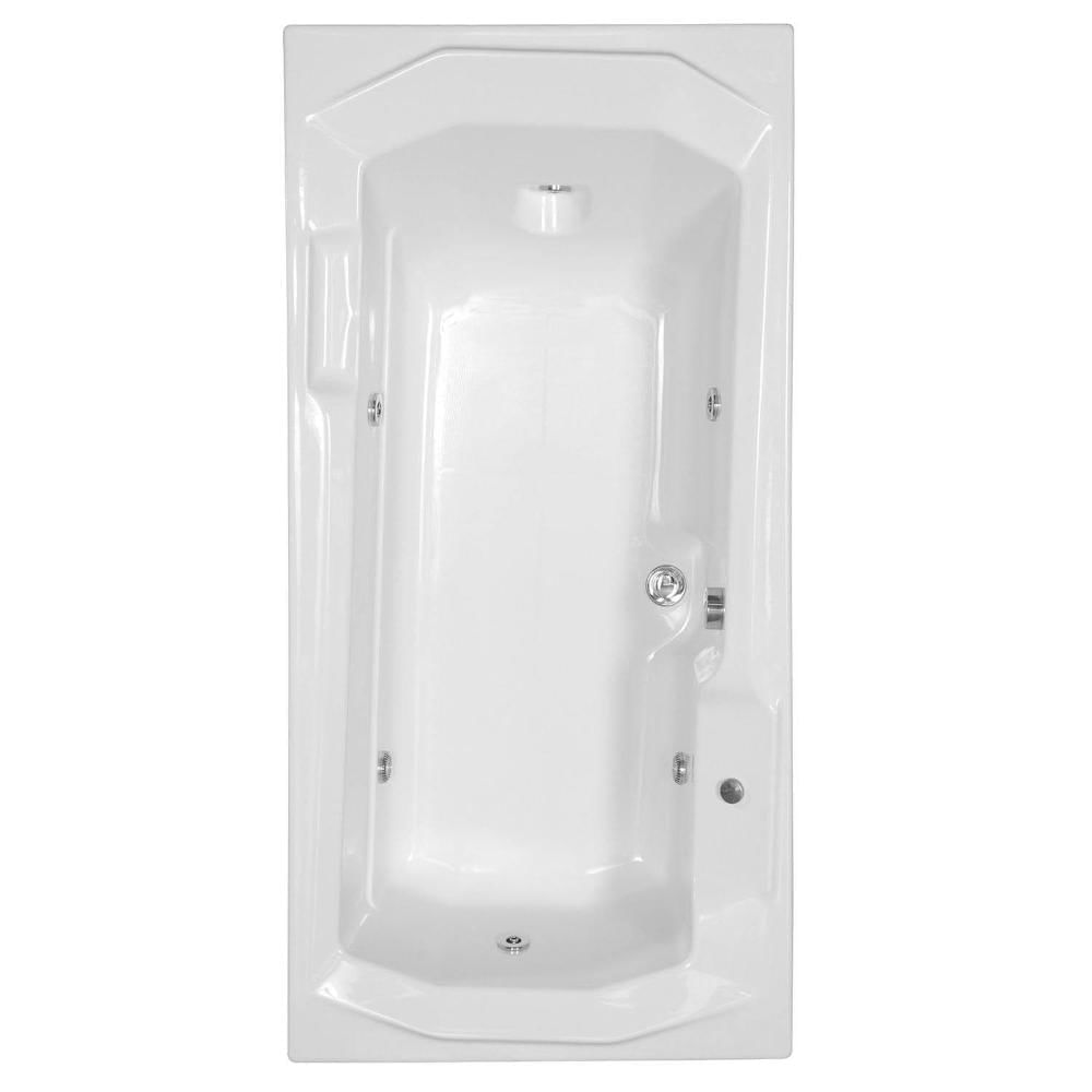 Miniatura Banheira Hidromassagem Astra Prima Super Luxo 150cmx90cmx44cm - 04 Jatos Branco Gel-Coat P2 Sem Aquecedor 110V