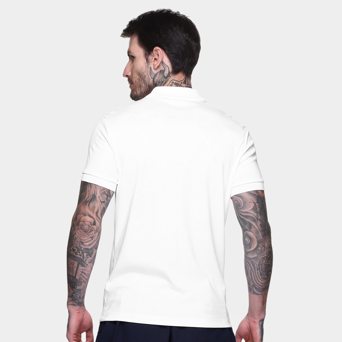 Miniatura Camisa Polo Lacoste Regular Fit Algodão Leve Masculina Branco - EEGG