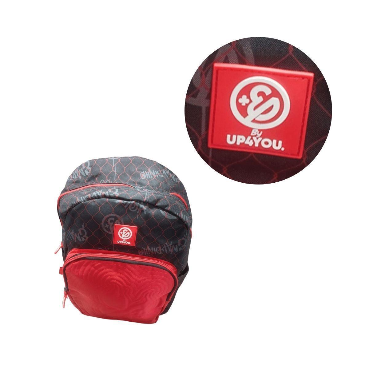 Mochila De Costa Vermelha Enaldinho Juvenil Escolar Luxcel