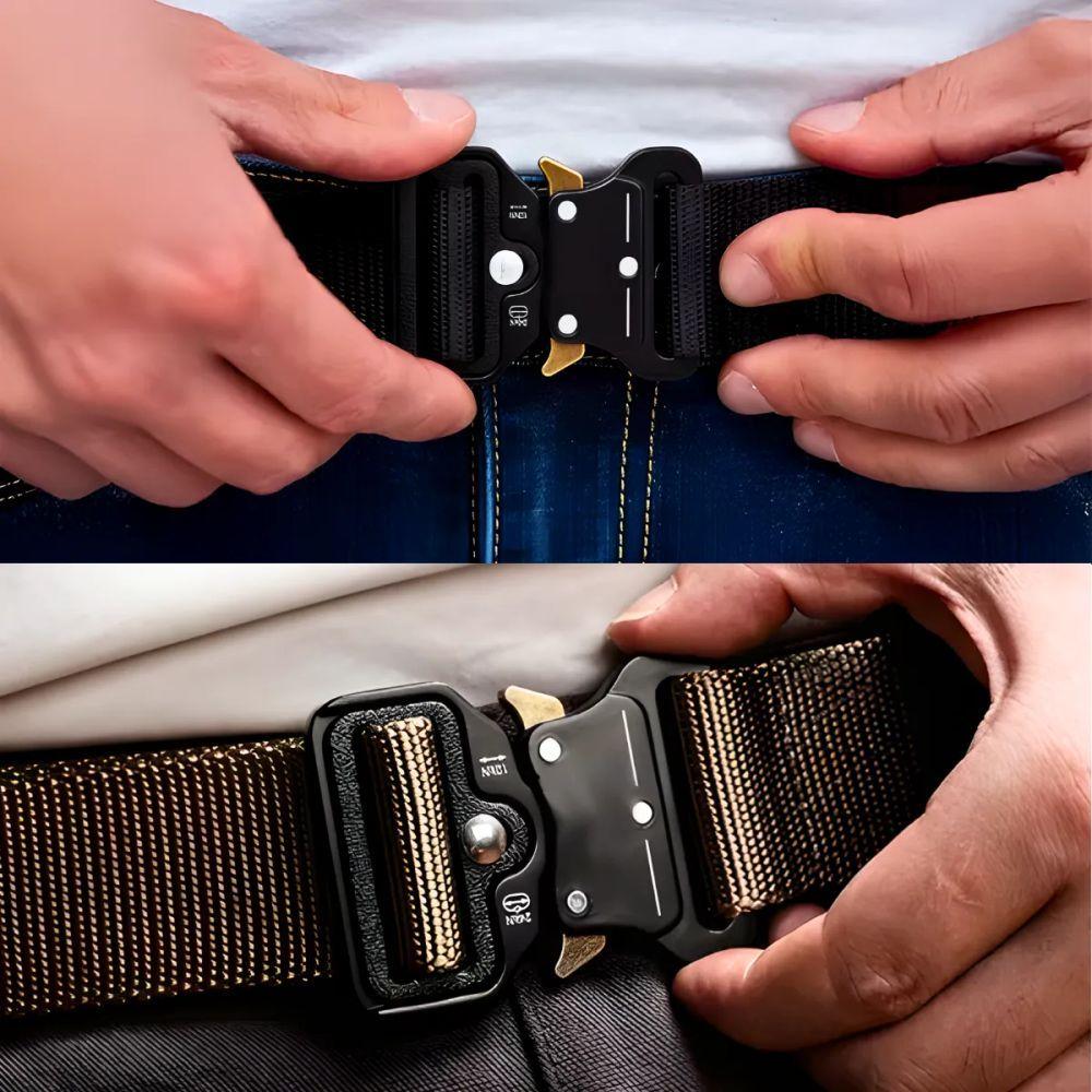 Cinto Tático Militar Com Fivela De Metal - Bege