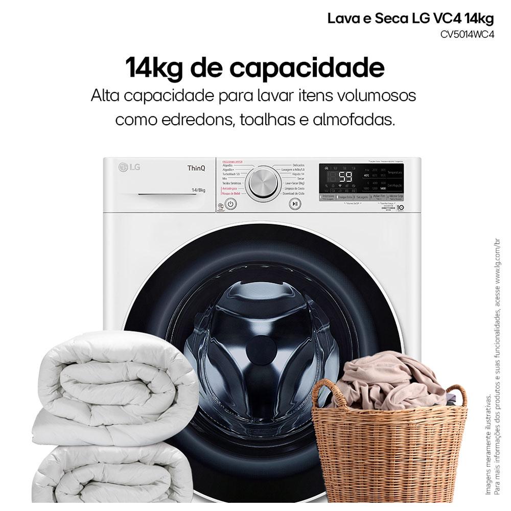 Lava & Seca 14 Kg LG Smart com Inteligência Artificial AIDD™ Branca com 13 Programas de Lavagem - CV5014WC4 110