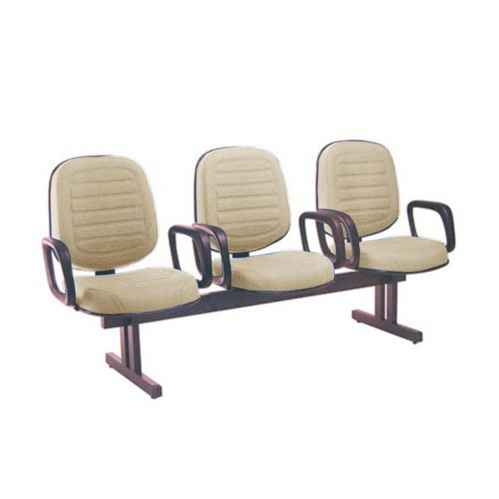 Miniatura Cadeira Em Longarina Com 03 Lugares Linha Blenda Bege