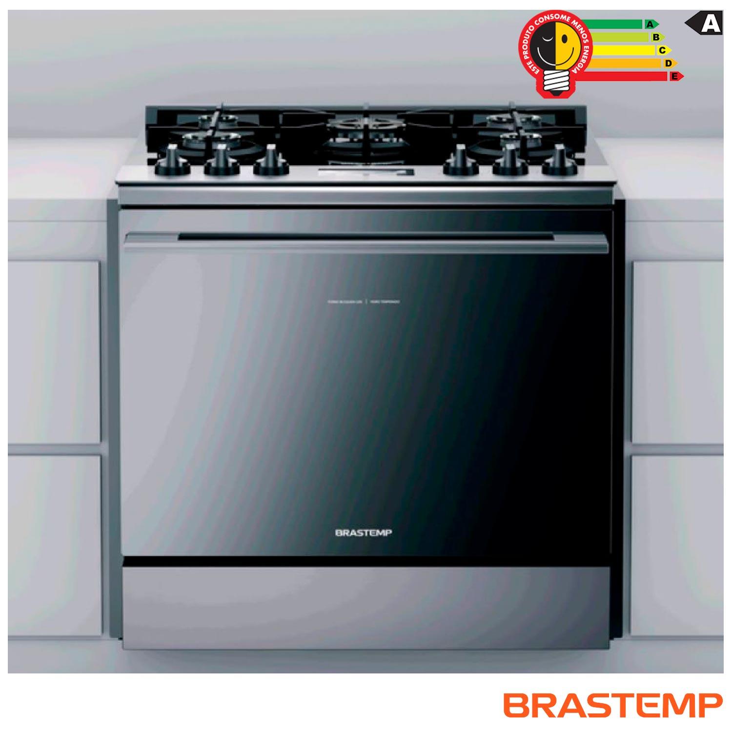 Miniatura Fogão Brastemp 5 Bocas de Embutir Inox com Mesa de Vidro e Touch Timer com Autodesligamento - BYS5VCR 110