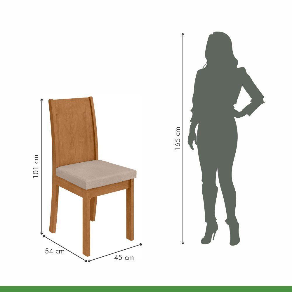 Conjunto 2 Cadeiras Estrutura Mdf/mdp Athenas Móveis Lopas Amêndoa /veludo Creme