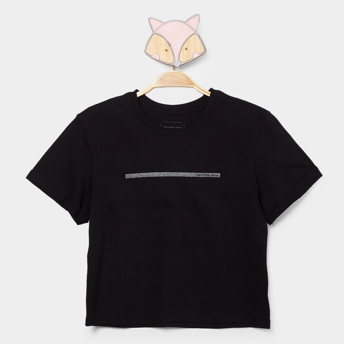 Miniatura Camiseta Infantil Calvin Klein Menina Preto - 10A