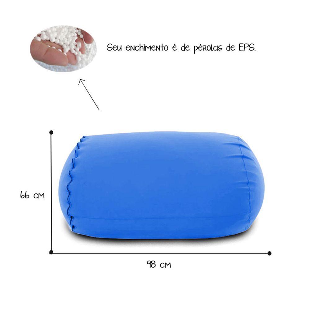 Puff Rollo Cor Azul Royal - Sensorial, Versátil