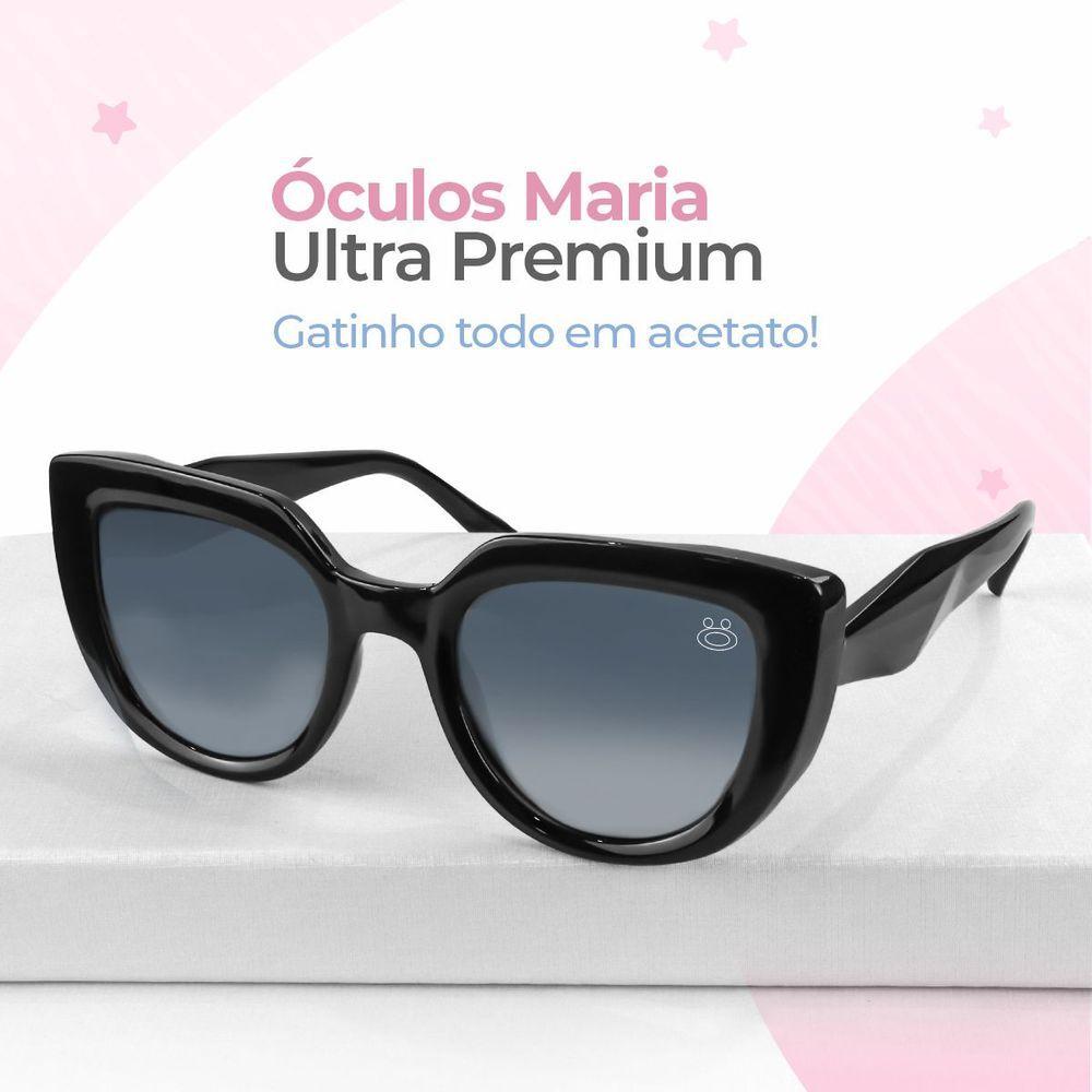 Miniatura Oculos Sol Feminino Proteção Uv Praia Social Vintage + Case Preto Luxo Moda Acetato Delicado Verão
