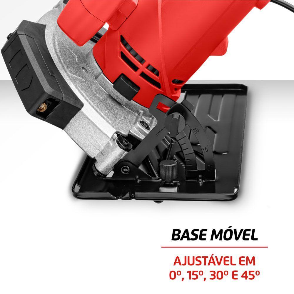Miniatura Serra Circular Mondial Vermelho 1500W FSC-03 Serra Circular Vermelho 110V