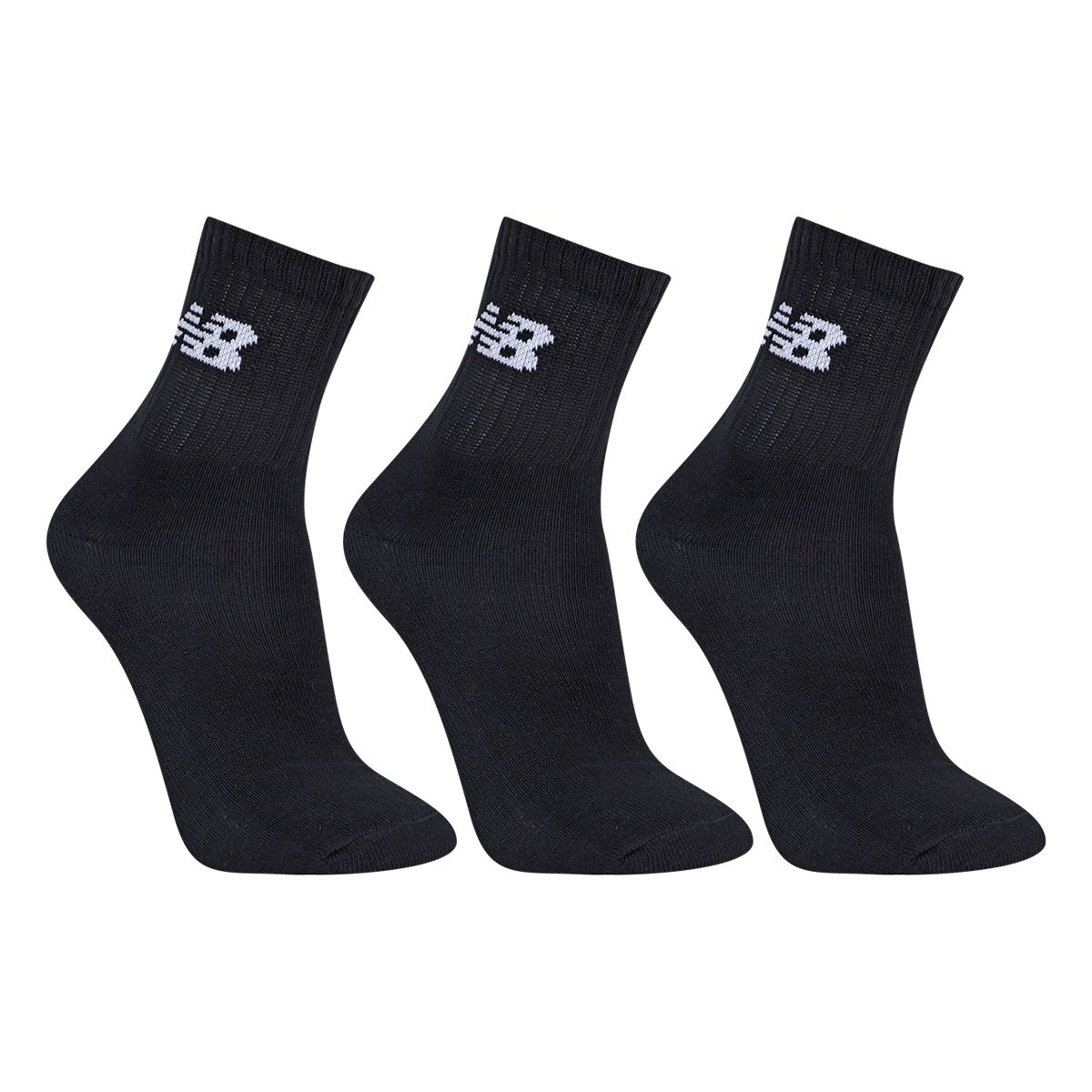 Miniatura Kit Meia New Balance Cano Alto Logo C/3 Pares Preto - 35/38
