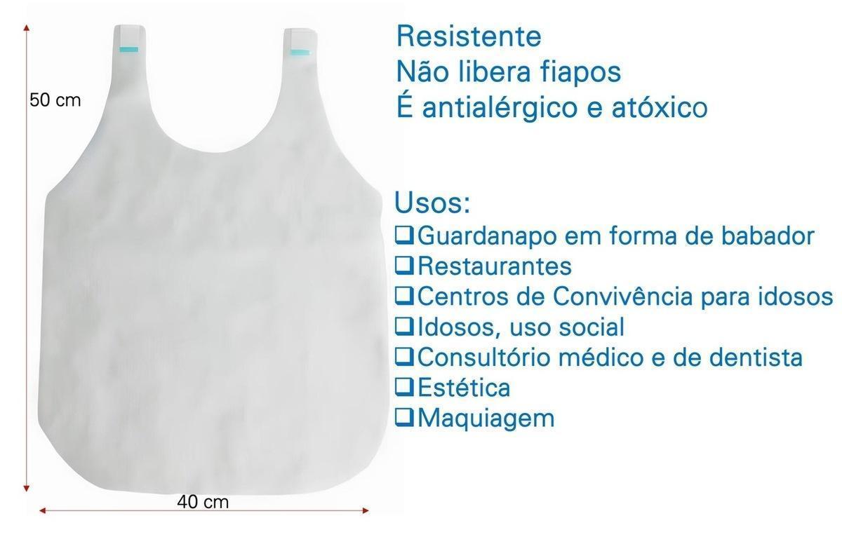 Babador Descartável TNT Branco 30g | Restaurante 100 unids