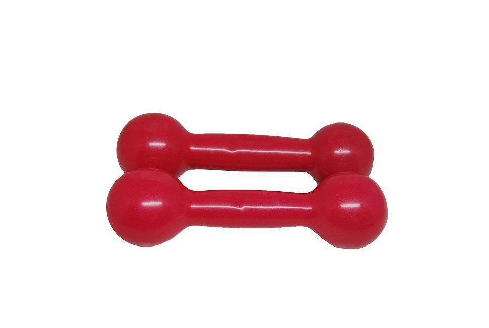 Miniatura Par De Halter Peso Bola Emborrachado De 3Kgs Rosa Musculação