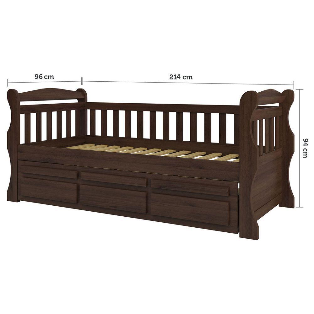 Miniatura Bicama Mk Solteiro Castanho Escuro 3 Gavetas Madeira Pinus - Saraiva