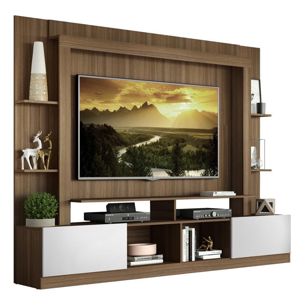 Rack Com Painel Tv 65" Madeirado/Branco